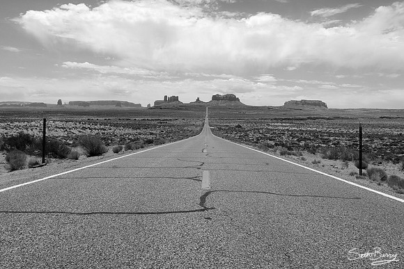 Mile Marker 13 | Monument Valley 1 B&W