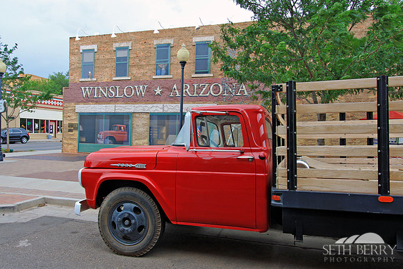 Winslow, AZ Red Pickup