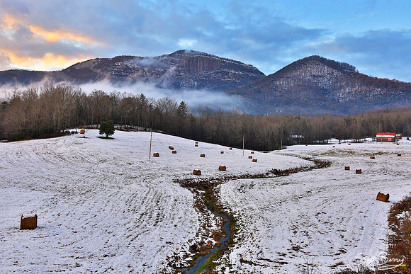 A Snowy Mountain Landscape