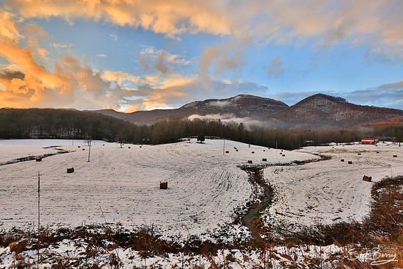 A Snowy Mountain Landscape