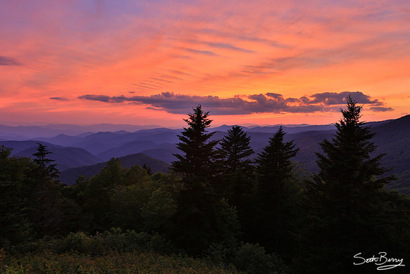Blue Ridge Parkway Sunset Display