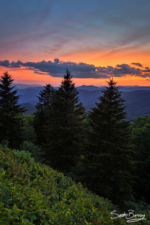 Blue Ridge Parkway Sunset Display