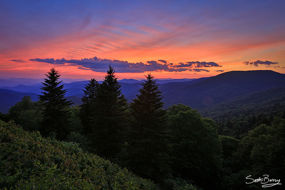 Blue Ridge Parkway Sunset Display