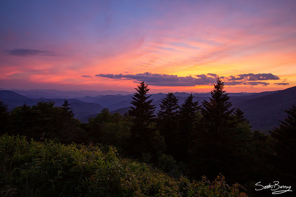 Blue Ridge Parkway Sunset Display