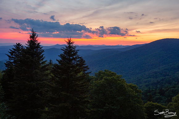 Blue Ridge Parkway Sunset Display