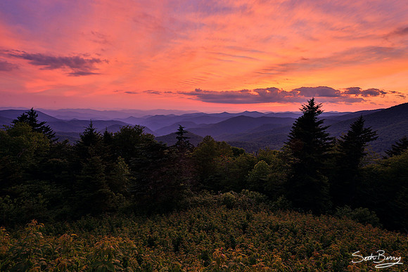 Blue Ridge Parkway Sunset Display
