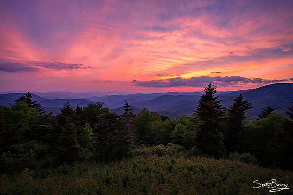 Blue Ridge Parkway Sunset Display