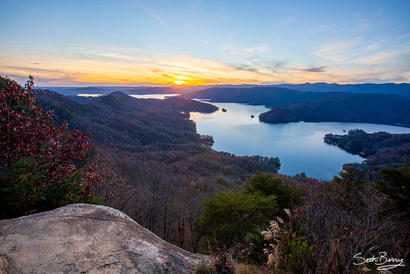 Jumping Off Rock Sunset